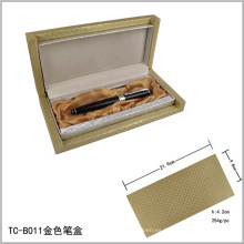 Caja de juego de bolígrafos con logotipo grabado láser dorado pesado Caja elegante de oro